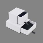 Ring Packaging White Jewelry Box With Drawers Grey / Black Velvet Lining