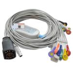 Fixed Snap 10 Lead ECG Cable Stable , 15 Pins EKG Machine Cable