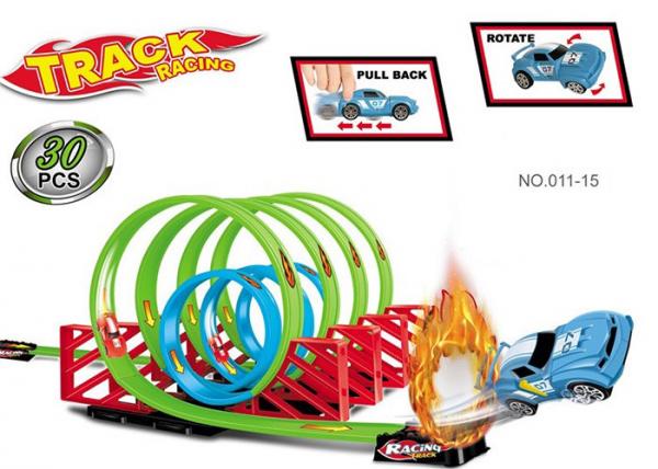 Quality 7 Loops 360° Flip Toy Race Car Track Sets , Race Track Toys For Boys for sale