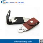 Portable 16gb black leather usb flash drive for gifts and promotion memory card