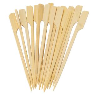 China Wooden Paddle Flat Barbecue Bamboo Skewers BBQ Fruit Kebab Disposable on sale