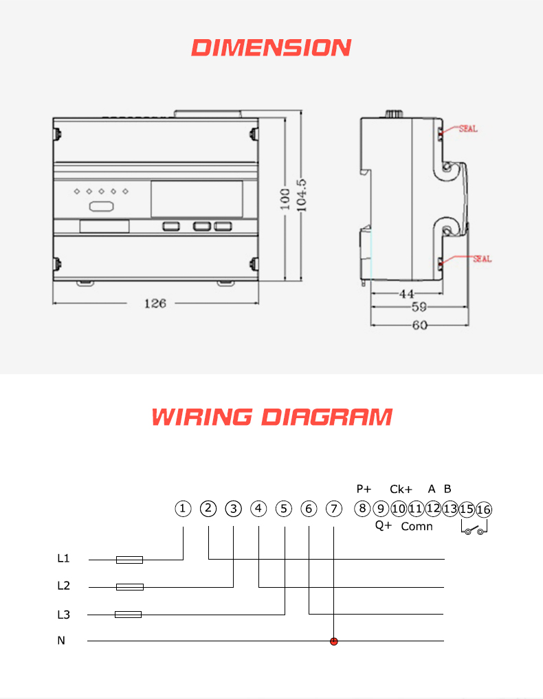 EM737 10 100 A Digital Only Display Type MID 0120/SGS0146 3 Phase Electronic Energy Meter