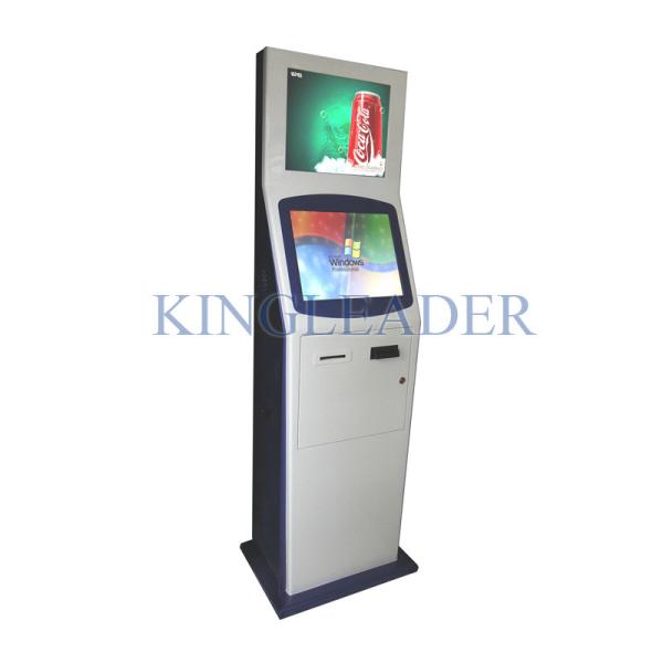 15 Inch Dual Display SAW Touch Screen Kiosk Floor Standing For Court House