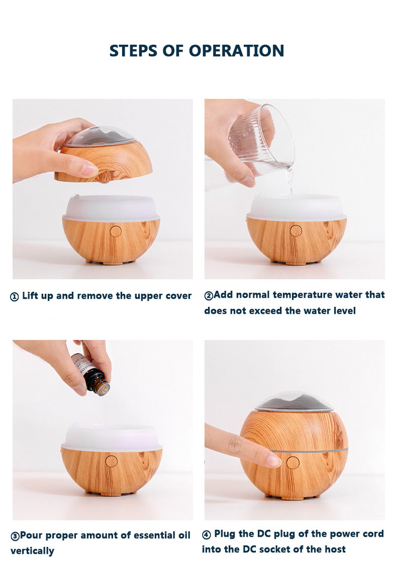 100ML Plastic Aroma Diffuser 7 Color Lights Portable Mini USB Mountain View Diffuser