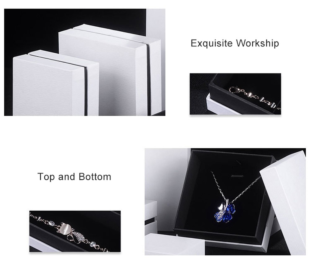 Shoulder Style Black Cardboard Jewelry Packaging Box Velvet Lined Custom