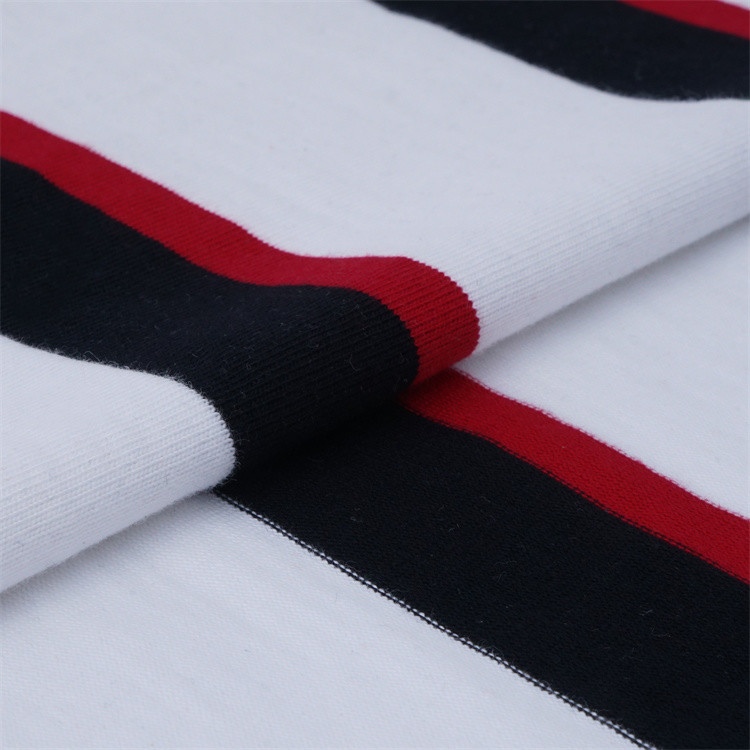 Environmentally Skin-Friendly And Natural Striped Knit Fabric For T-Shirt
