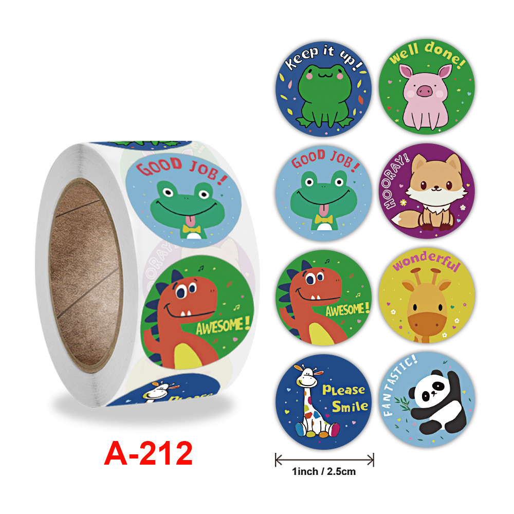 Adhesive Round Sticker Labels Waterproof Custom Animal Stickers