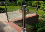 Durable Glass Balustrade Stainless Steel Handrails , Tempered Glass Railing