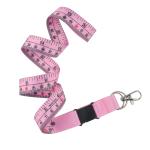 Pink Soft Cloth Tape Measure Lanyard Easy To Carry Work ID Card Light Weight