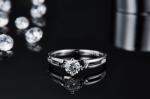 White Square Moissanite And Sapphire Platineve Diamonds Jewelry Women Ring With
