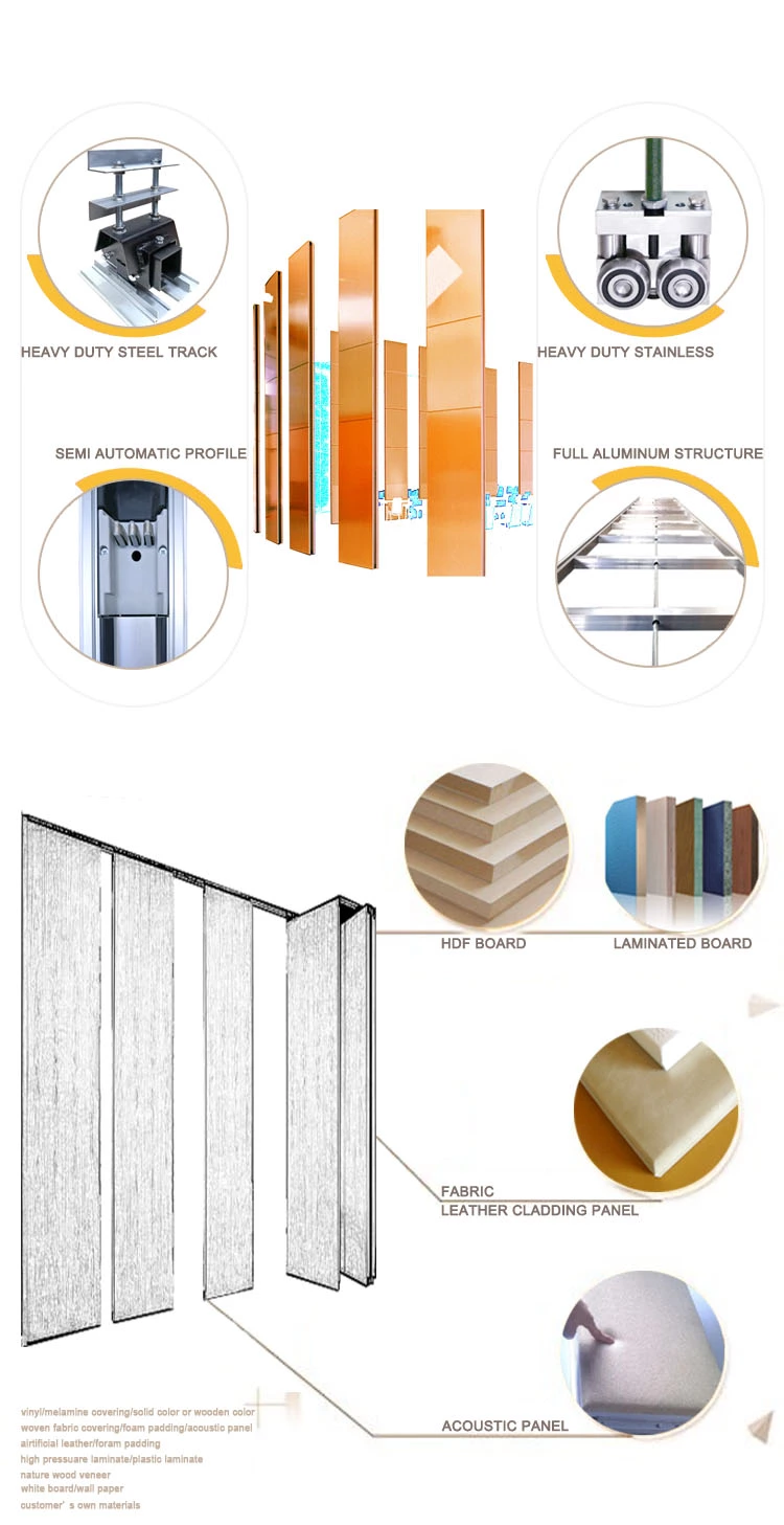 Aluminum Frame Folding Office Chair Systems Decorative Partition Wall For Multi - Function Hall