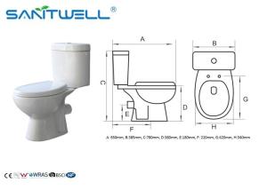 Wholesale Popular Cheap Price Two Piece Washdown WC Toilet 665*360*725 mm from china suppliers