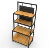 Buy cheap Length 650mm Width 350mm Iron And Wood Shelves , Iron And Wood Bookshelf Black from wholesalers