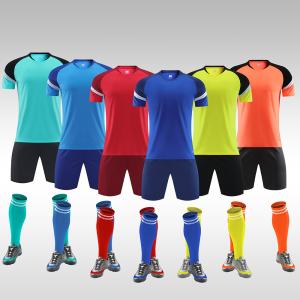 Wholesale Blue Orange Yellow Sublimation Soccer Shirts Breathable Quick Dry Jersey Football Set from china suppliers
