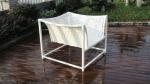 3pcs Beautiful White Outdoor Rattan Sofa Set For Swimming Pool