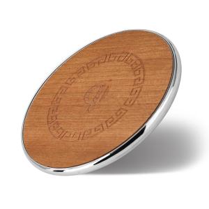 Wholesale 10w Desktop Round Wooden Wireless Charger , Iphone Wood Charger For Samsung Mobiles from china suppliers