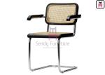 0.44cbm Wood Cantilever Dining Chair SS201 With Canework Backrest