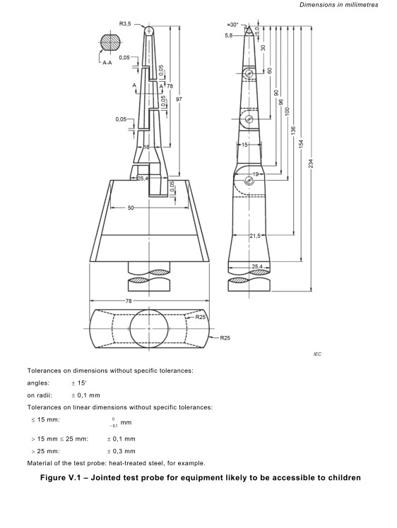 IEC62368-1 Clause 4.8 Figure V.1 Jointed Test Probe For Equipment
