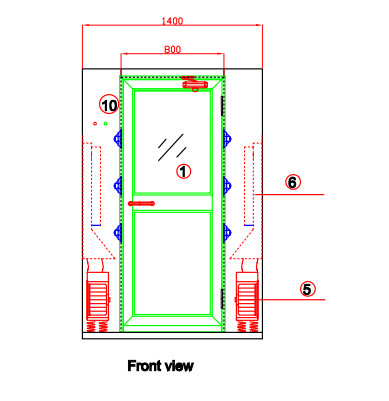 Adjustable Shower Time Air Shower Room With Full Stainles Steel Material