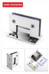 90 Degree Glass to Wall Shower Door Hinge in Satin Steel Hardware for Bathroom