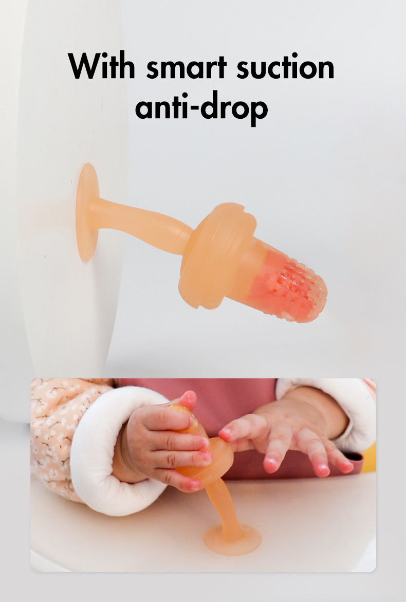 Soft And Durable Food Grade Silicone Baby Food Pouch Retail Box Teething Relief Toy Relieve Pain