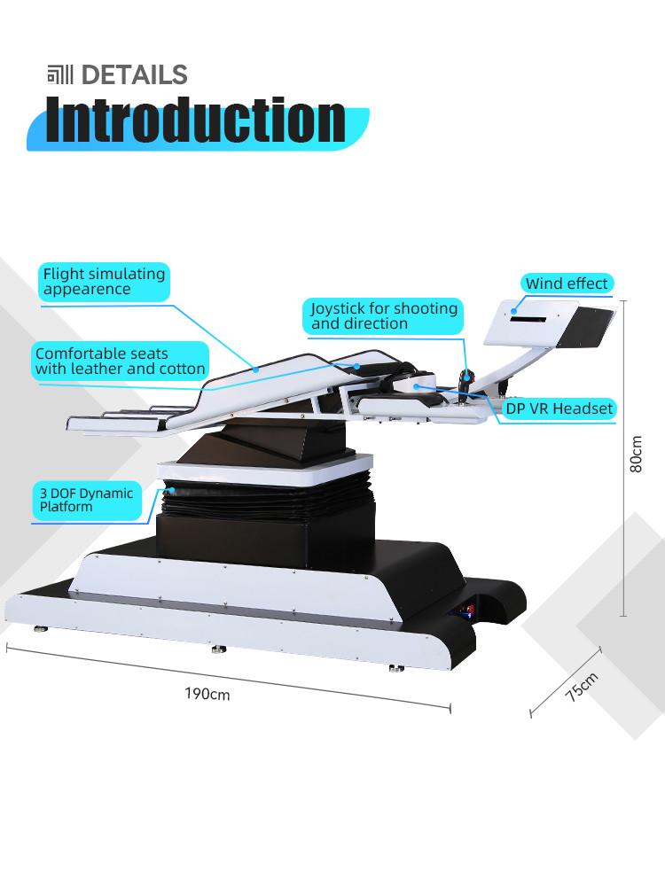 400W VR Headset Flight Simulator 3 Dof 9D Cinema View Motion Platform VR Game Machine