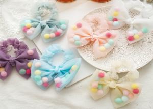 Wholesale Lace Organza hairball kids hair accessories bowel scrunchies girl's hair rope bypass headpiece Yiwu wholesale from china suppliers