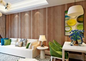Wholesale Brown Embossment PVC Living Room Striped Wallpaper Water Resistant Wallpaper from china suppliers