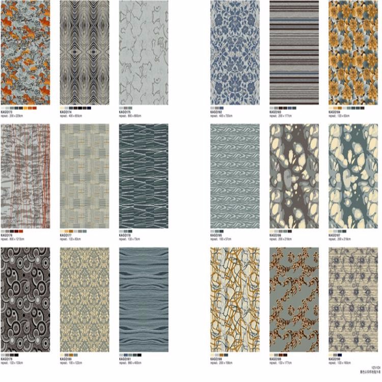 Luxury blue flower design 80%wool 20%nylon carpet for hotel