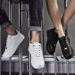 Custom Logo TPR Bottom Leather Casual Sneakers Breathable White Flat Sneakers