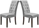 Tomile Gray Tufted Dining Chairs Set Of 2 / Upholstery Fabric Dining Chairs