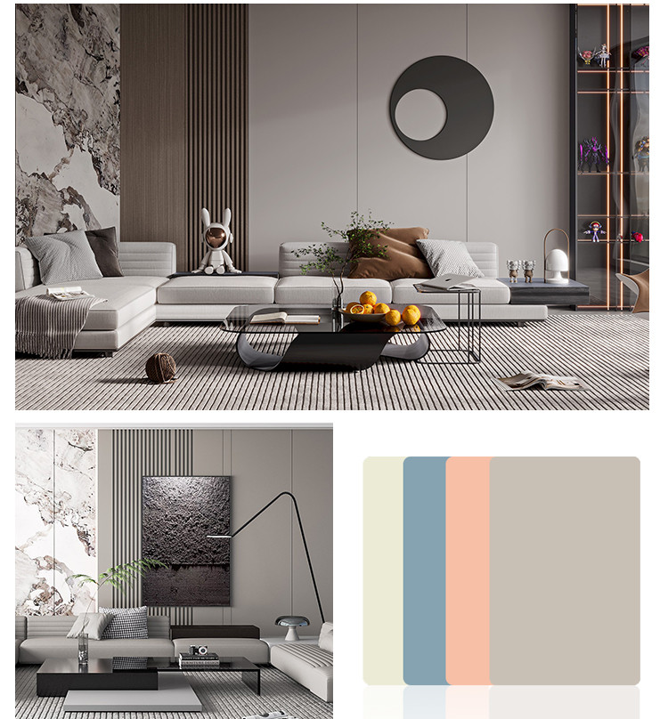 Administration Interior Decoration Skin Feel PVC Wall Panels Width 1.22m