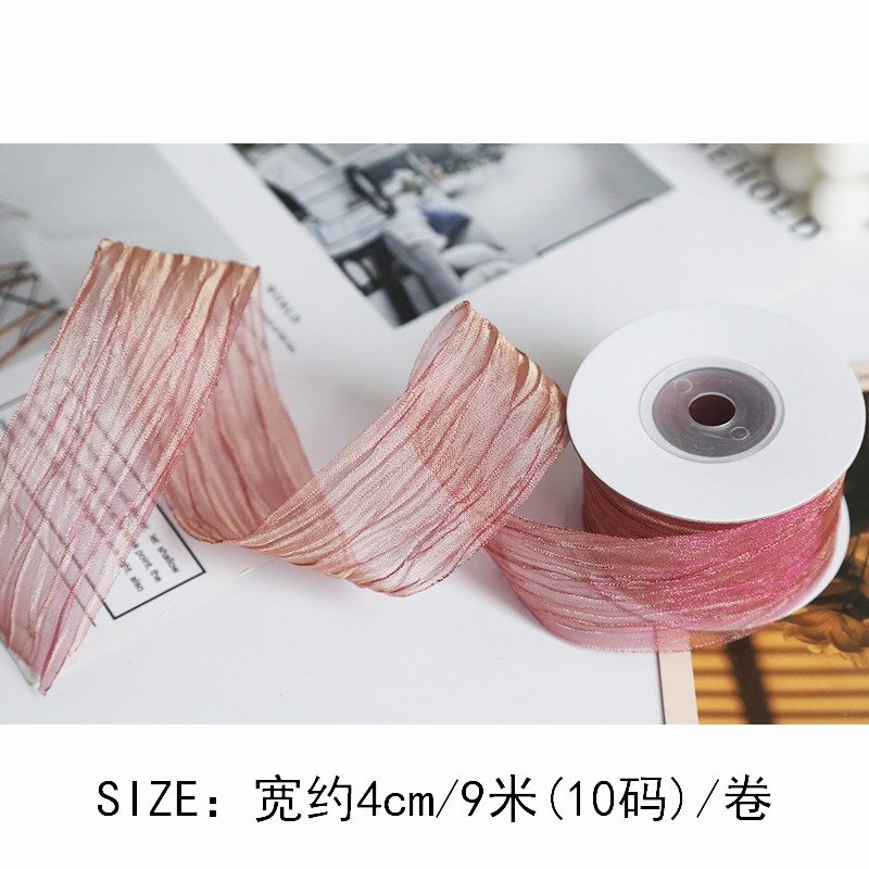Polyester 38mm Organza Ribbon Eco Friendly Pale Pink Organza Ribbon