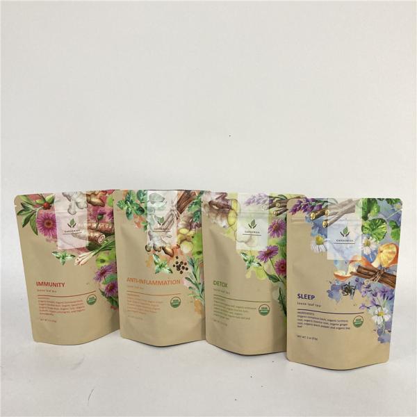 Cmyk 1.2C MPET Stand Up Zipper Pouch 1.5C PA For Tea / Coffee