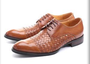 Wholesale Party / Wedding Men Formal Dress Shoes Round Toe Mens Brown Derby Shoes from china suppliers