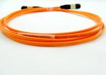 50 / 125UM Ribbon Fiber Optic Cable , 12F MPO Multimode Fiber Patch Cord