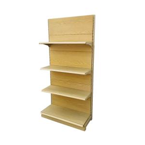 Wholesale Retail Store Wood Gondola Shelving Wood Grain Transfer Heavy Duty Shelves from china suppliers