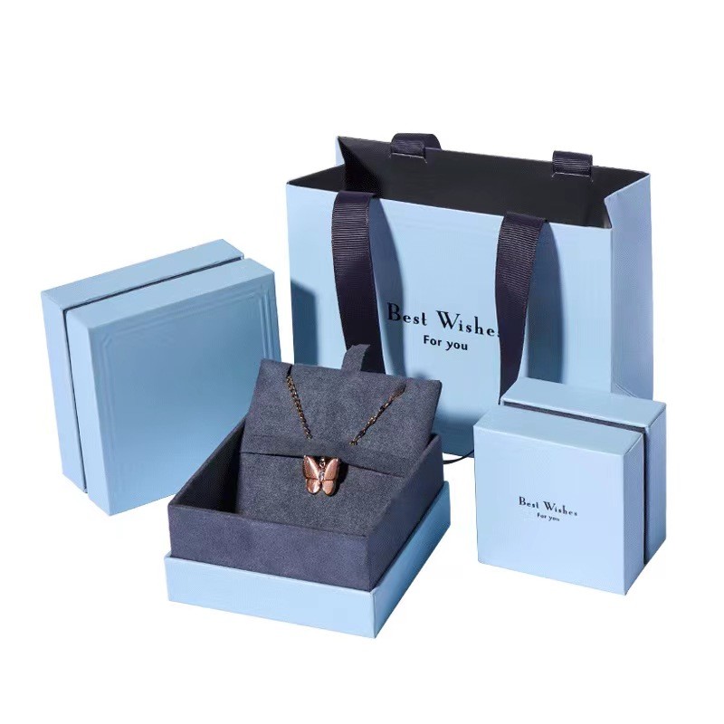 Rectangular Elegant Presentation Package for Cardboard Jewelry Necklaces Bracelets Rings Display Packaging Boxes