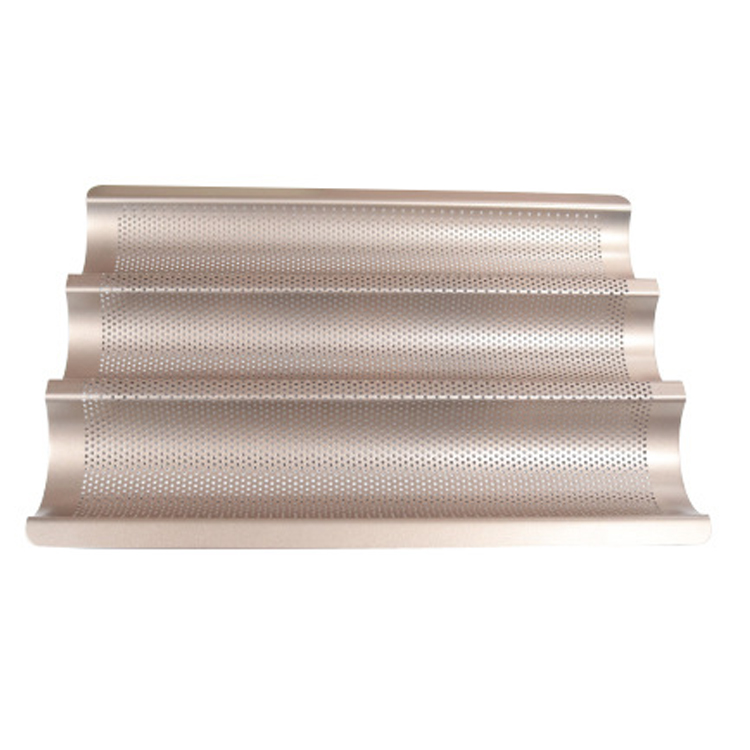 Wave Gutter Non Stick French Bread Perforated Tray Baking Baguette Pan Competitive