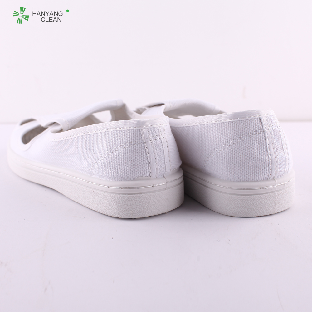 White cleanroom Unisex gender PVC sole canvas shoes upper material esd antistatic shoe