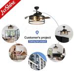 Bedroom ETL 42 Inches Farmhouse Invisible Ceiling Fan With Lights