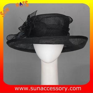 Wholesale New design elegant sinamay Church hats for girls ,trendy Sinamay wide brim church hat from Sun Accessory from china suppliers