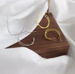 Lanciashow 925 Sterling Silver Jewellery Simple Interweave Twisted Hoop Earrings