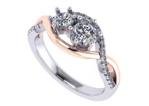 Wholesale Round Cut 9K Silver Ring 9 Carat Romantic 2 Tone Color ODM For Wedding from china suppliers