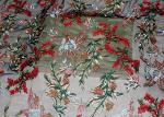 DTM Floral Embroidery Multi Colored Lace Fabric For Show Dress Eco Friendly
