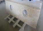 Modern Kashmir Gold Granite Countertop , Two Sinks Hotel Granite Bathroom