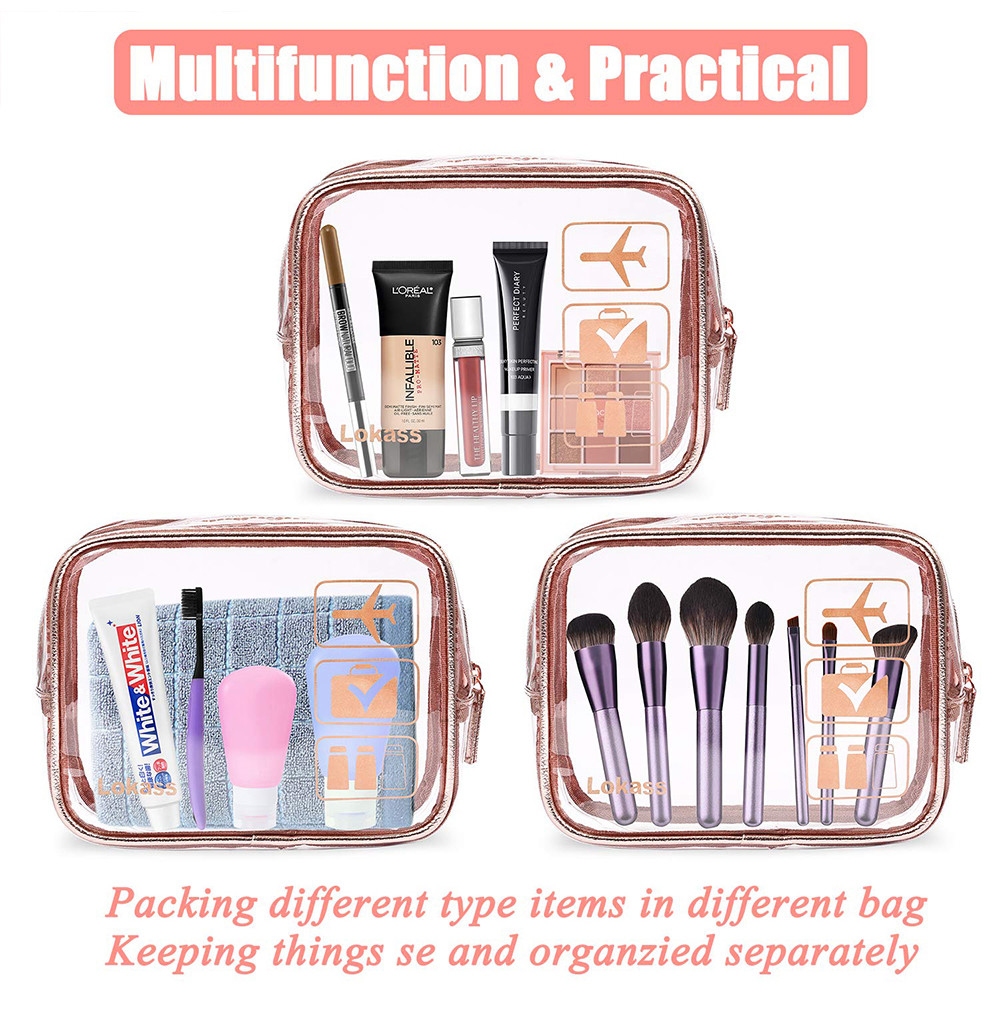 Water Resistant See Through PVC Cosmetic Bag For Girls