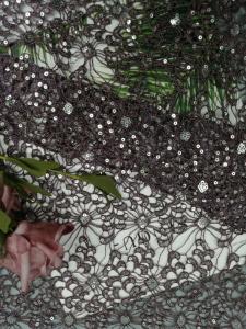 Wholesale Metallic Glitter Lace Sequin Embroidered Fabric Chemical from china suppliers