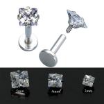Surgical Steel Prong Set Zircon Ear Helix Tragus Lip Stud Cartilage Earring