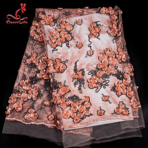 Wholesale Hot Sale Sequin 3d Flower French African Lace Fabric For Wedding Garment from china suppliers